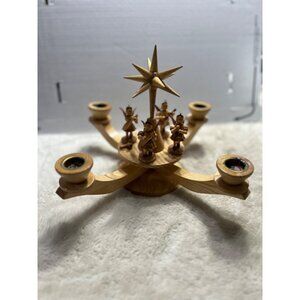 Alvin Preissler German w/standing angels Advent Candlelabrum with tealight natur